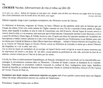 Adversaria, Chorier (exemplaire Chaper) : notice Pierre Berès